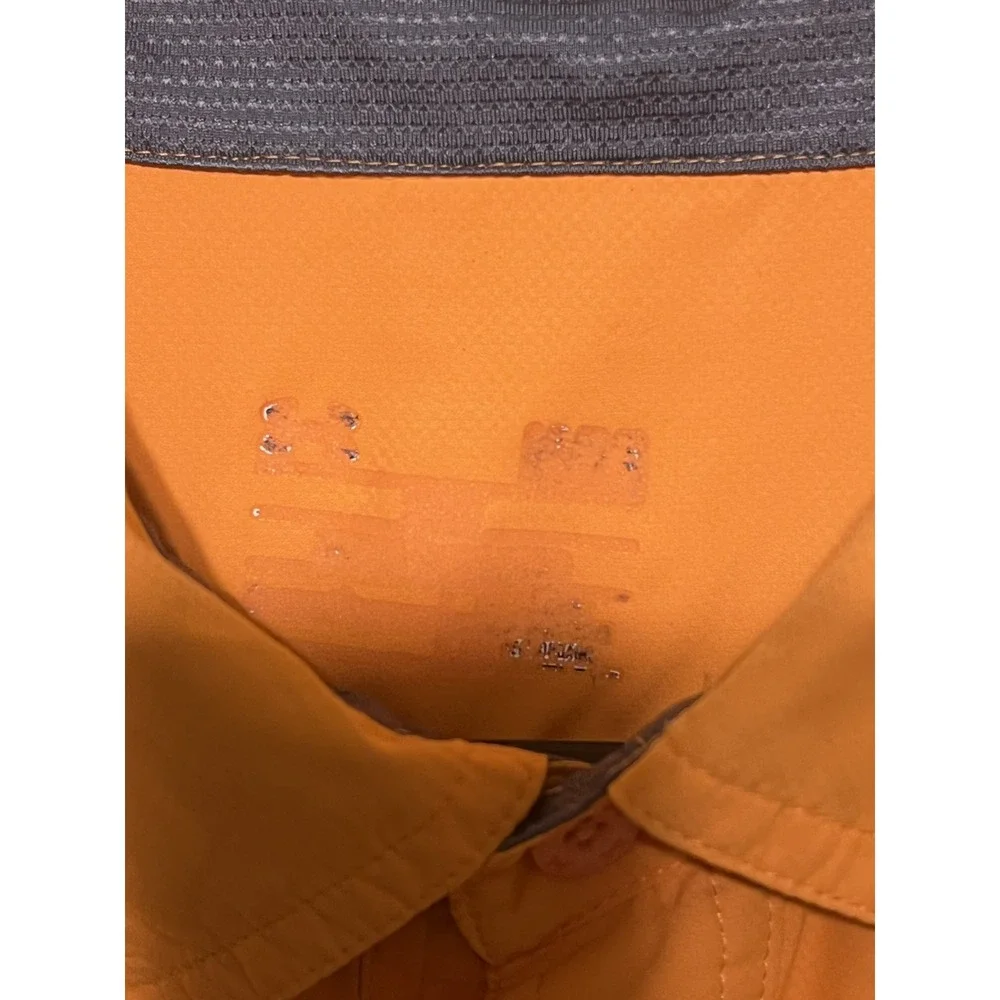 Under Armour Mens Fishing‎ Shirt Orange Long Sleeve Roll Tab Button Up Large